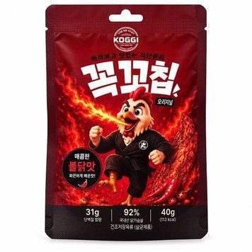 Корейські курячі чіпси KOGGI Hot "Гострі з перцем Gochugaru", уп. 40 г НФ-00000879 фото
