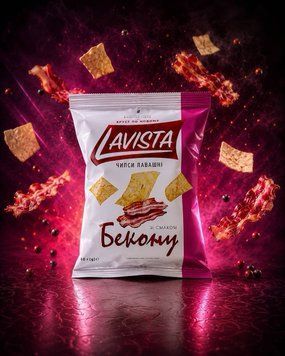 Чіпси з лаваша Lavista зі смаком "БЕКОНУ", 80 гр НФ-00000845 фото