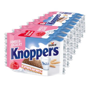 Вафли Knoppers Himbeer-Joghurt с малиново-йогуртовым кремом (упаковка 8 шт по 25 г), 200 г НФ-00000908 фото